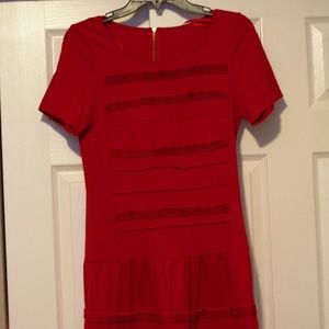 Anthropologie red dress